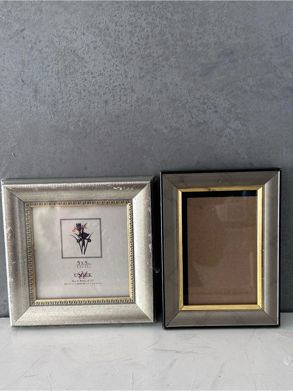 2 Picture Frame TRADITIONAL Silver & GOLD For 5
